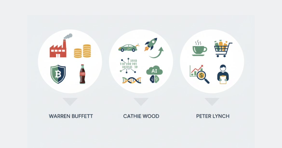 แกะรอยพอร์ตเซียน กลยุทธ์การลงทุนของ Warren Buffett, Cathie Wood, และ Peter Lynch